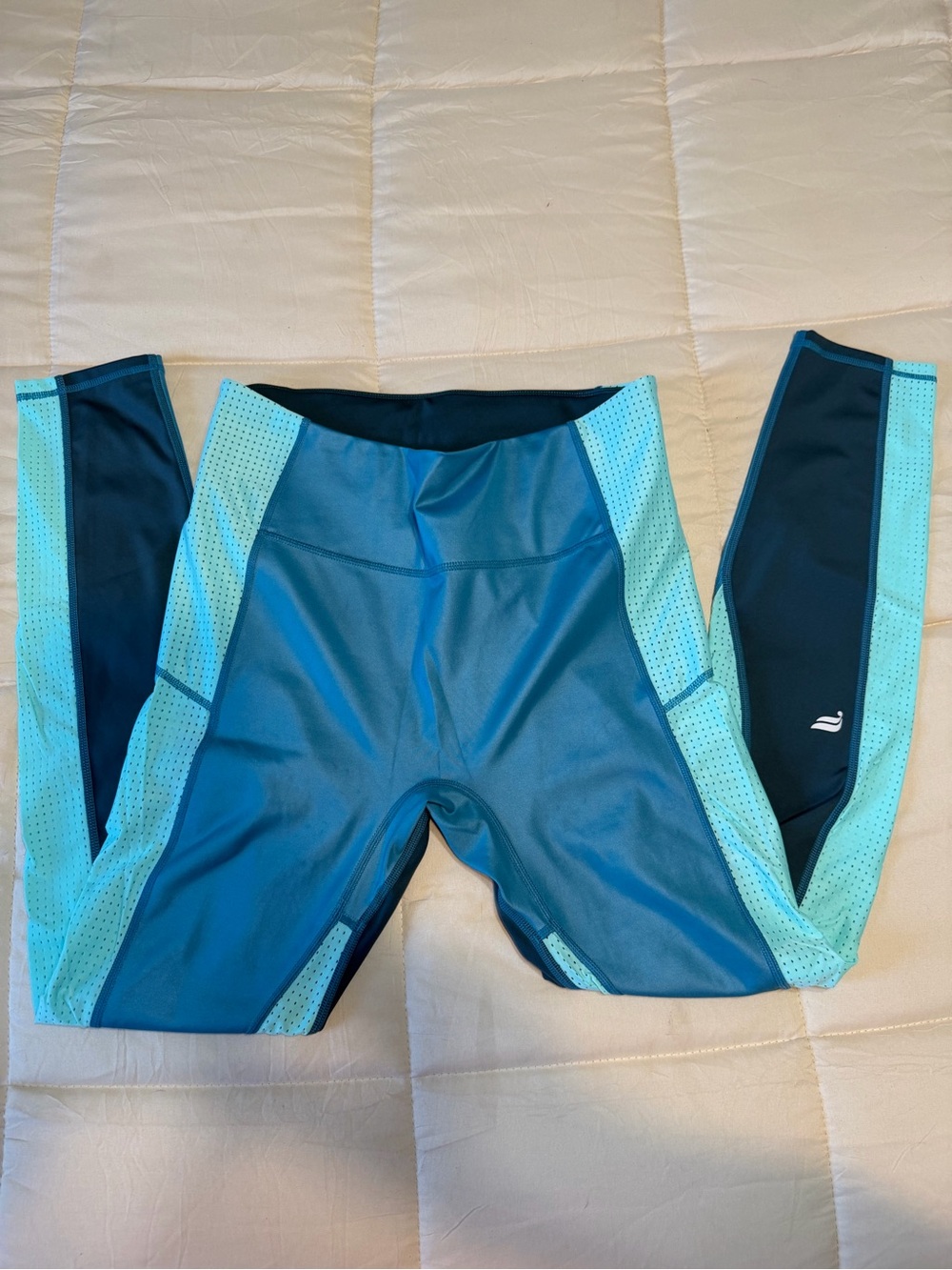 Fabletics Teal & Aqua Performance Leggings